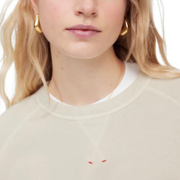 NWT Madewell Garment-Dyed Crewneck Sweatshirt in Parchment - Size: Medium - Picture 10 of 13